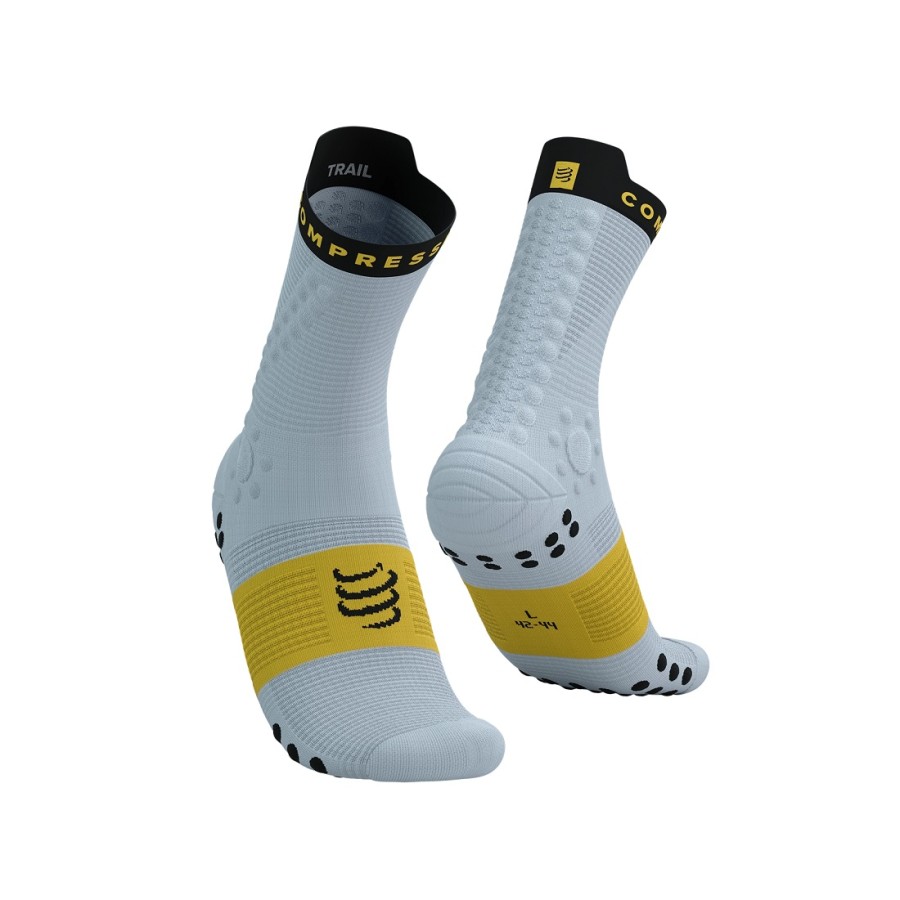 COMPRESSPORT PRO RACING SOCKS V4.0 TRAIL - DAWN /GEYLON YELLOW T2 / 39-41