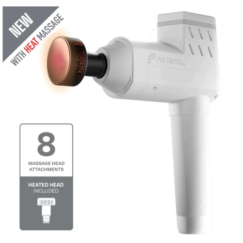 IGNITE PRO MASSAGE GUN WITH HEAT (WHITE/GREY)