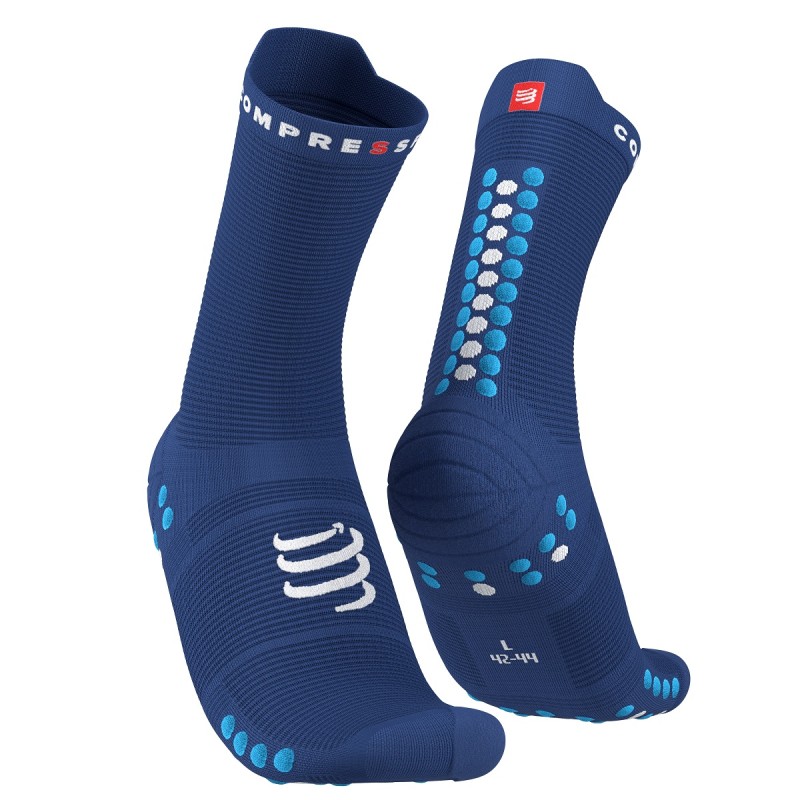 PRO RACING SOCKS V4.0 RUN HIGH SODALITE FLUO BLUE 35-38