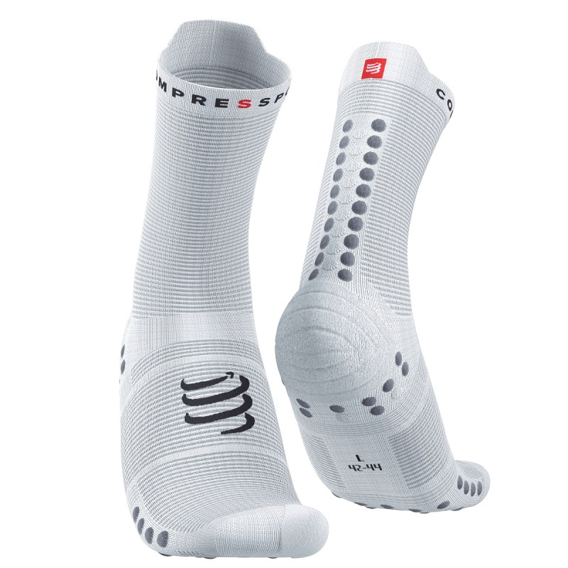 PRO RACING SOCKS V4.0 RUN HIGH WHITE ALLOY 35-38
