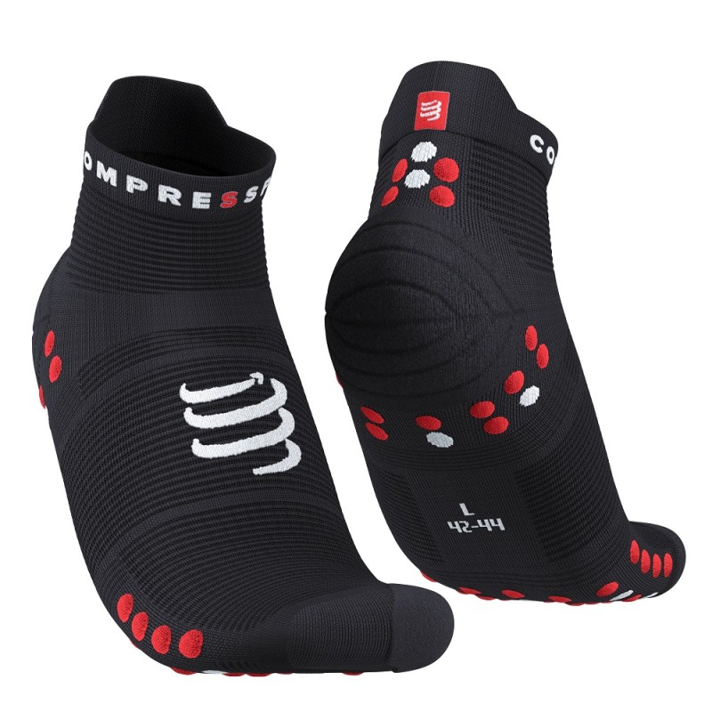 PRO RACING SOCKS V4.0 RUN LOW BLACK/RED 35-38