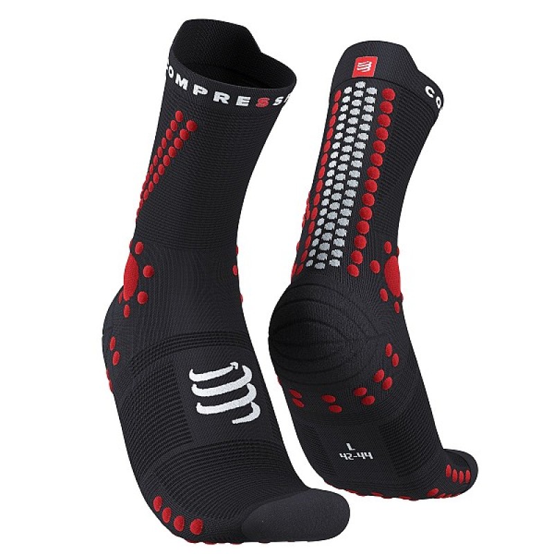PRO RACING SOCKS V4.0 TRAIL BLACK/RED 39-41
