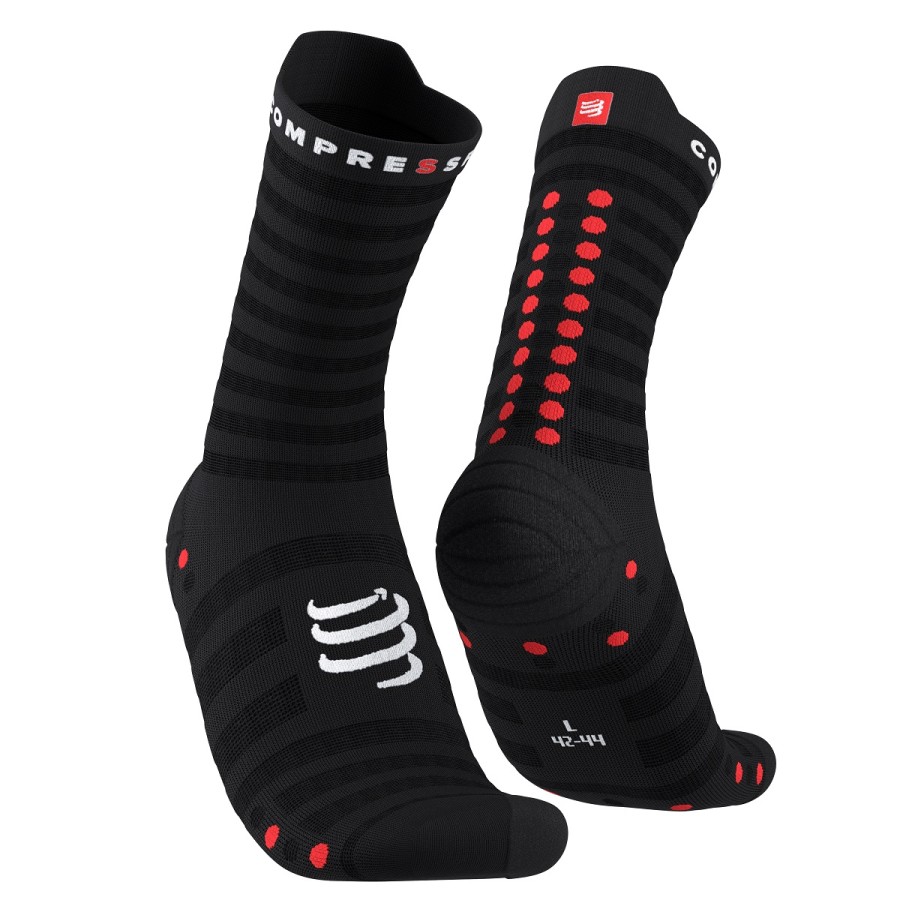 PRO RACING SOCKS V4.0 ULTRALIGHT RUN HIGH BLACK/RED 39-41