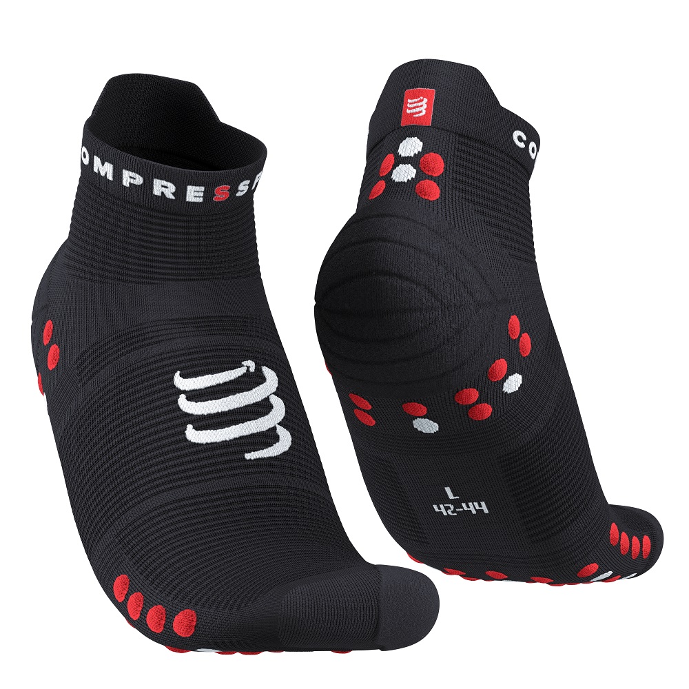 PRO RACING SOCKS V4.0 RUN LOW BLACK/RED 39-41