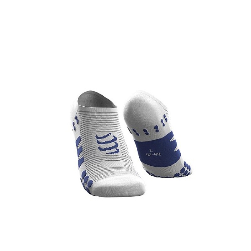 COMPRESSPORT NO SHOW SOCKS - WHITE BLUE 39-41