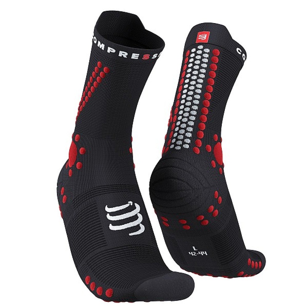 PRO RACING SOCKS V4.0 TRAIL BLACK/RED 42-44