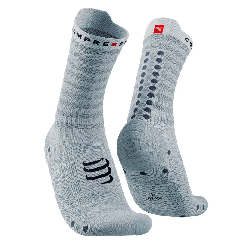 PRO RACING SOCKS V4.0 ULTRALIGHT RUN HI WHITE ALLOY 45-48