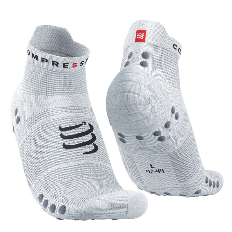 PRO RACING SOCKS V4.0 RUN LOW WHITE ALLOY 45-48