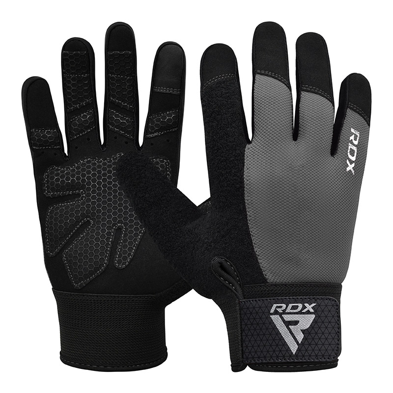 GYM WEIGHT LIFTING GLOVES W1 FULL GRAY -M