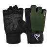 GYM WEIGHT LIFTING GLOVES W1 HALF ARMY GREEN-L