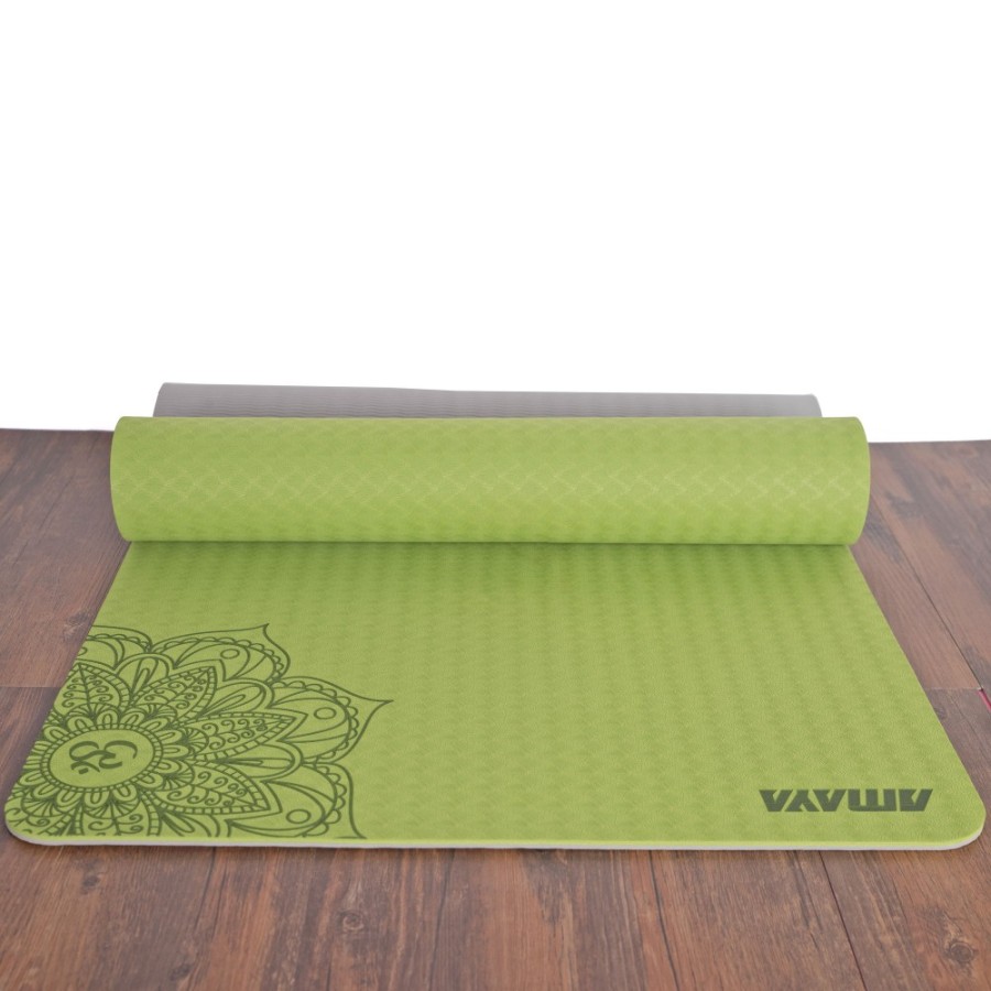 TWO-TONE T.P.E. YOGA MAT LIGHT GREEN