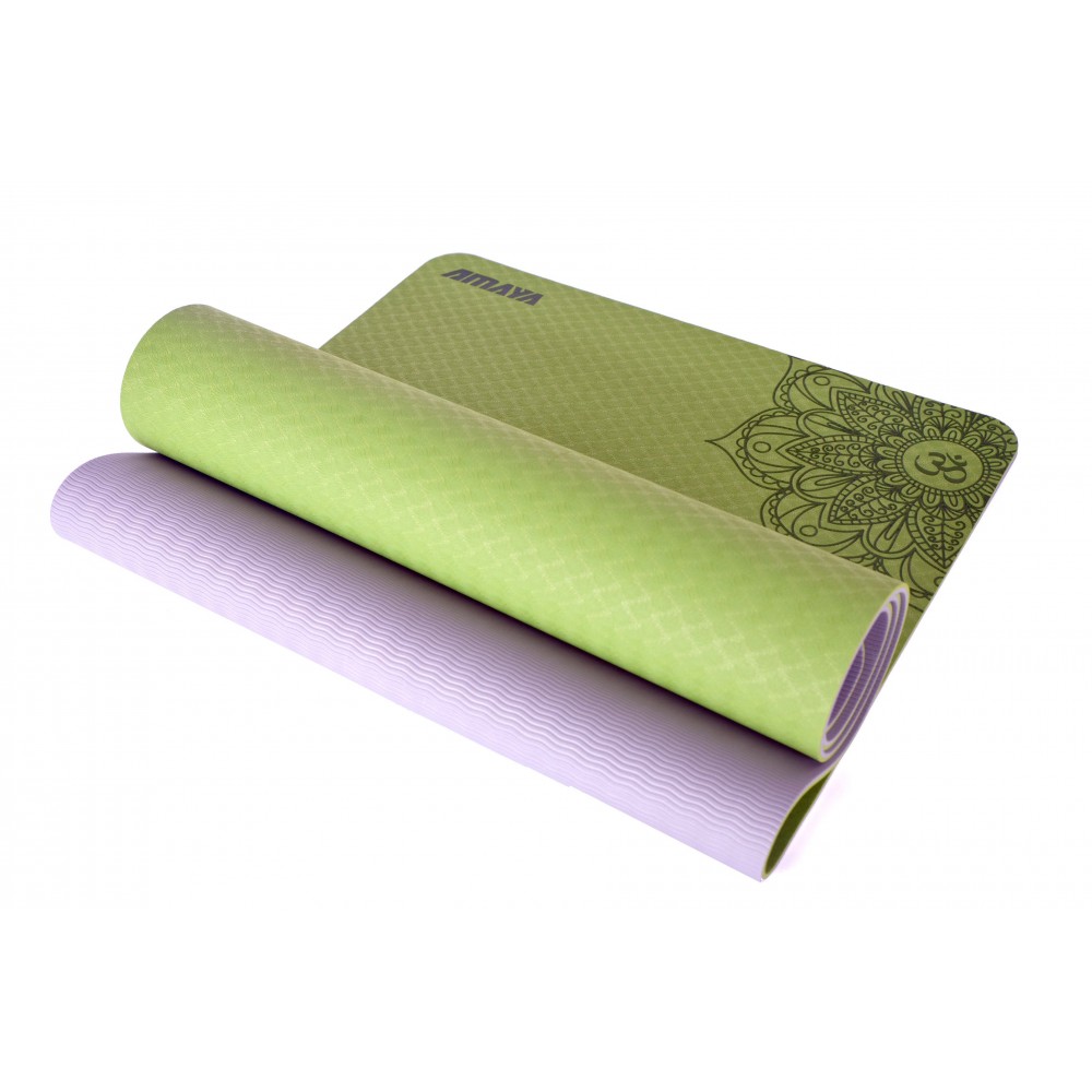 TWO-TONE T.P.E. YOGA MAT LIGHT GREEN