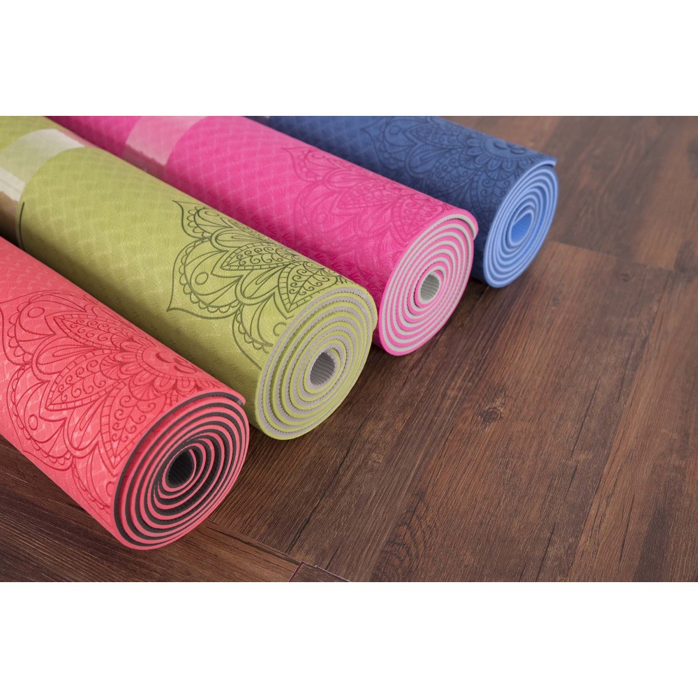 TWO-TONE T.P.E. YOGA MAT LIGHT GREEN
