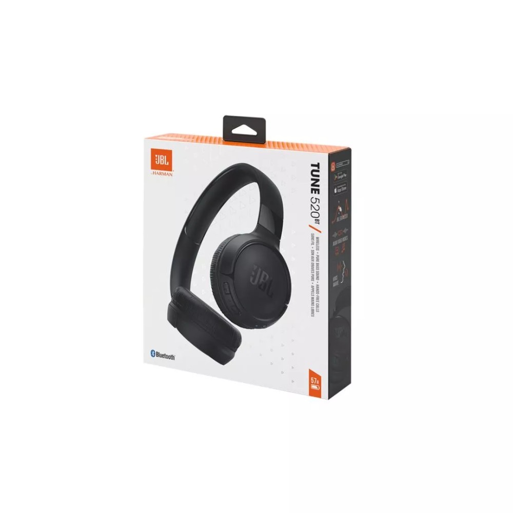 JBL Tune 520BT, On-Ear Bluetooth Headphones, Multipoint, APP, (Black)
