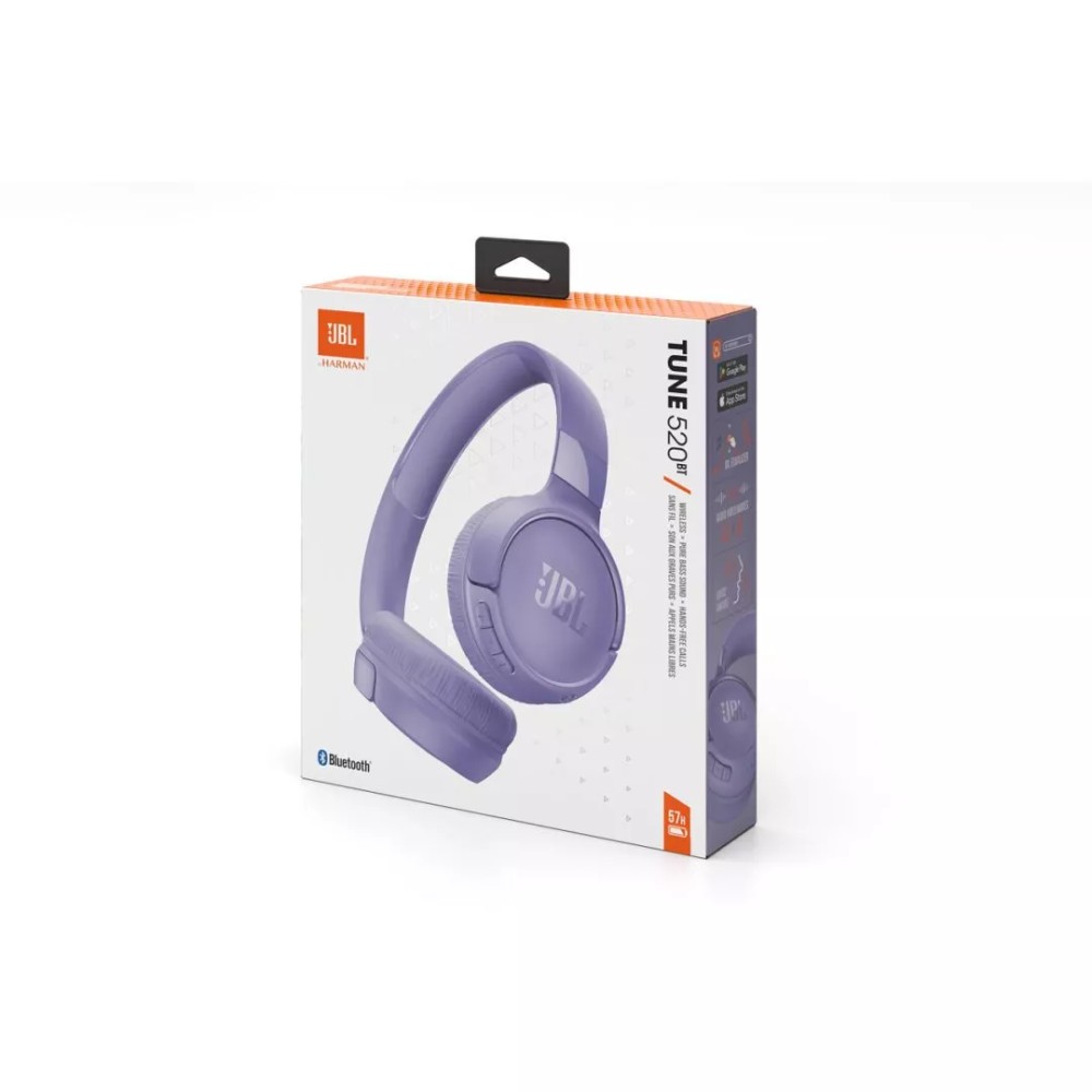 JBL Tune 520BT, On-Ear Bluetooth Headphones, Multipoint, APP, (Purple)