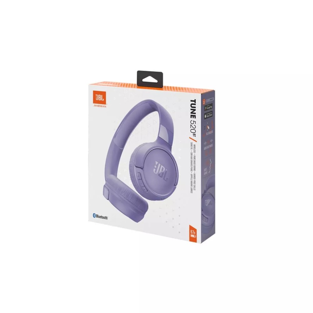 JBL Tune 520BT, On-Ear Bluetooth Headphones, Multipoint, APP, (Purple)