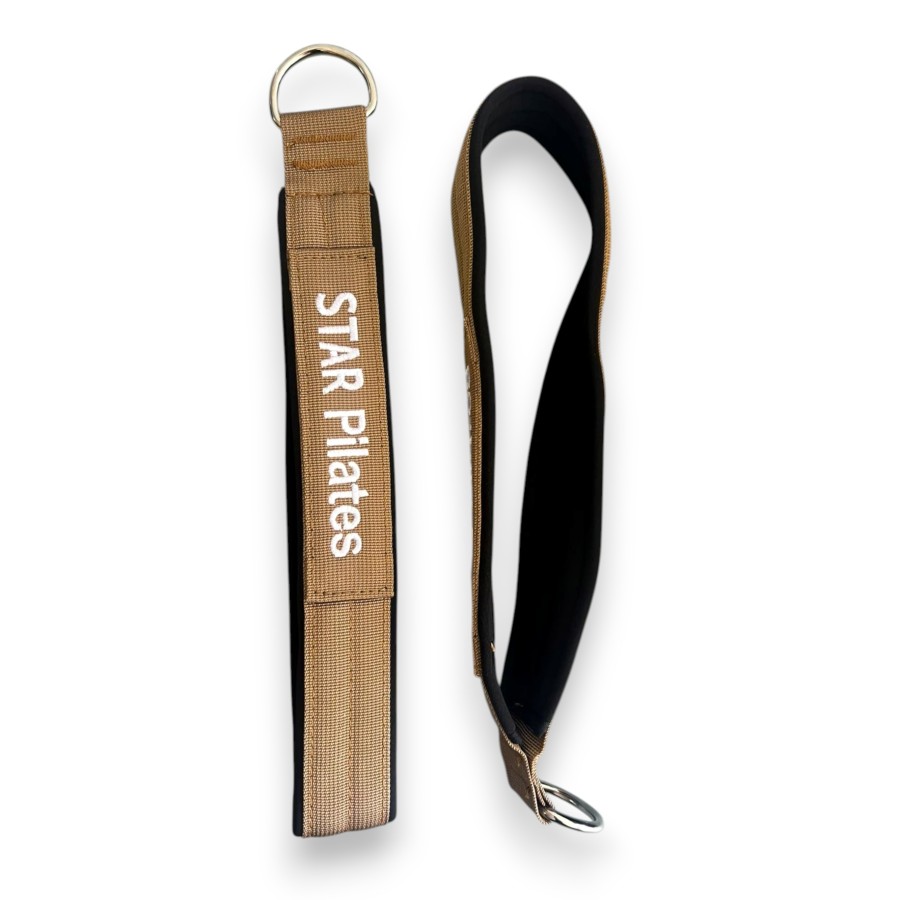 Μονή Λαβή "Star pilates" velvet ανοιχτό καφέ