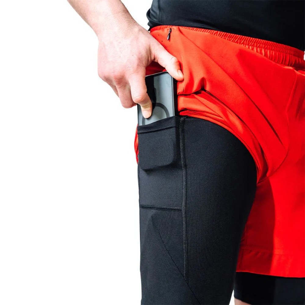 MMA SHORTS T16 RED/BLACK-M