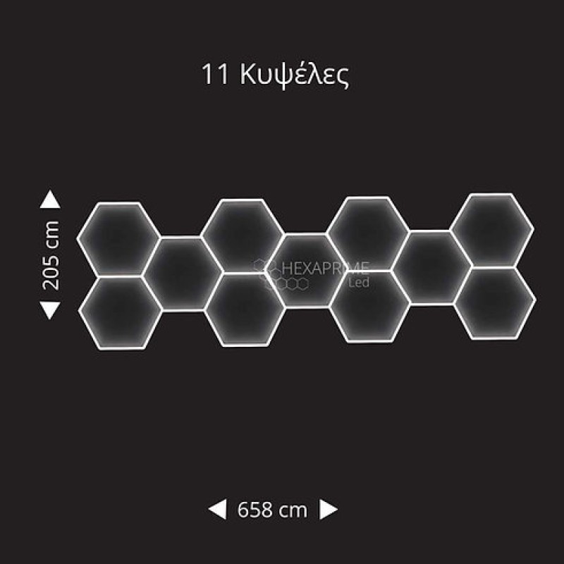 Φωτιστικό Hexaprime LED 11 Κυψελώv 7 σειρών