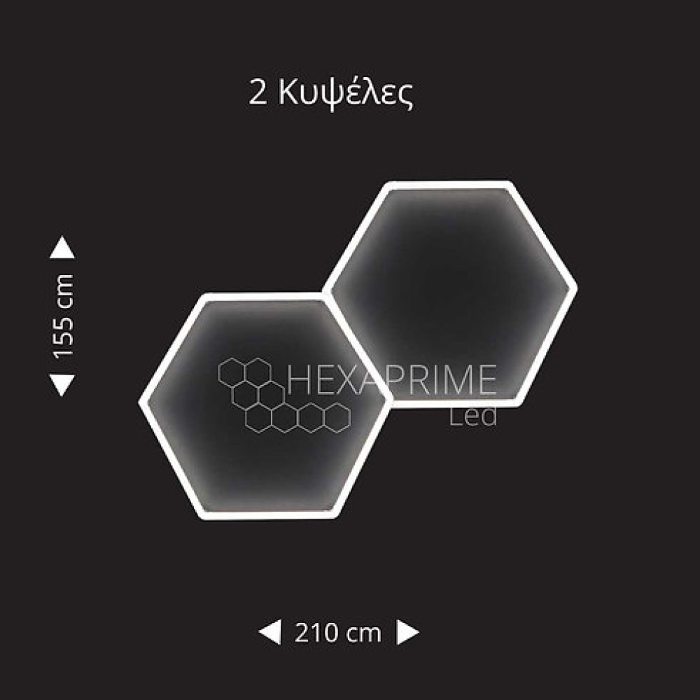 Φώτα Hexaprime LED με 2 Κυψέλες Εξάγωνες
