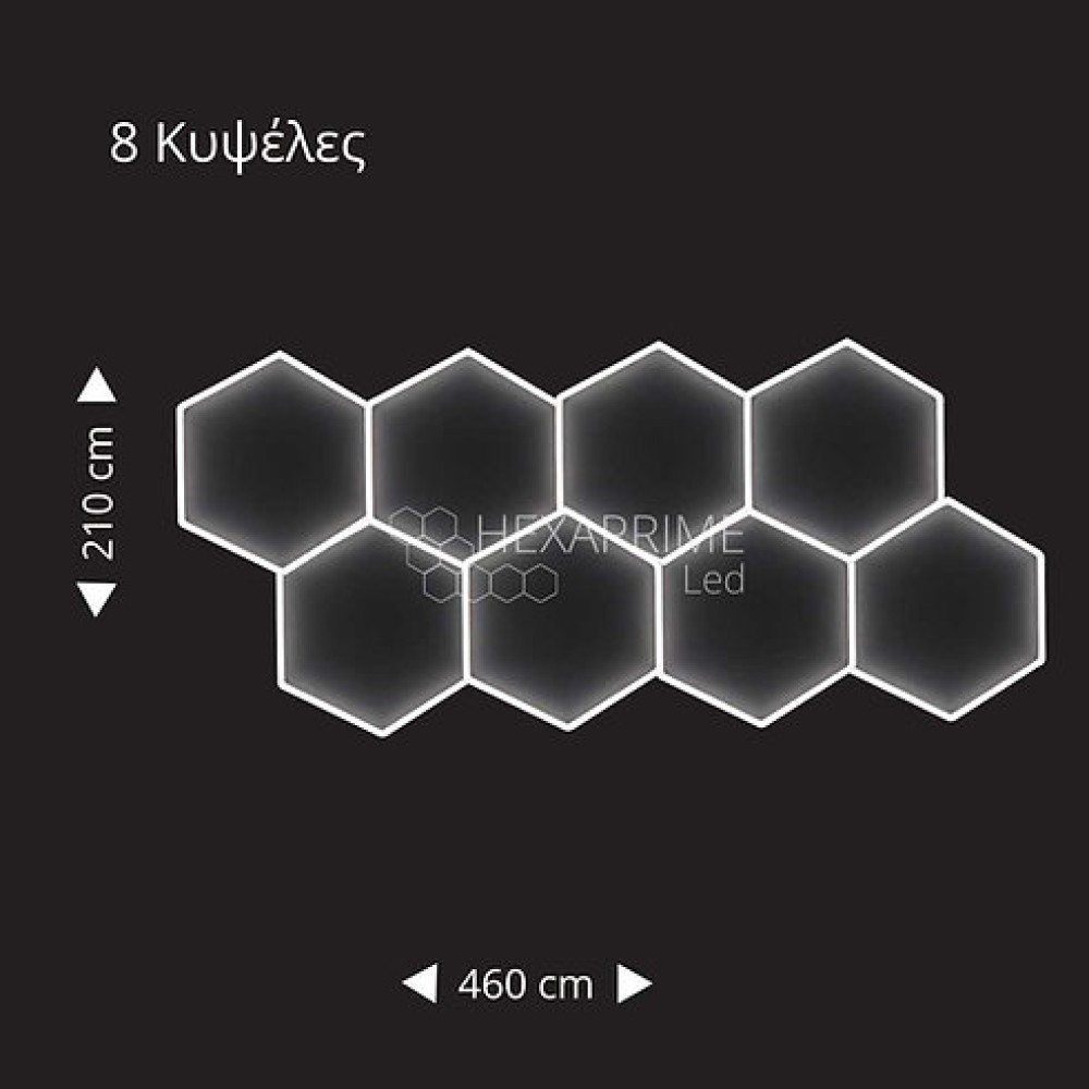 Φωτιστικό Hexaprime LED 8 Κυψελώv ασύμμετρο