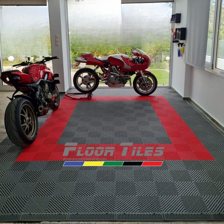 Επαγγελματικό Πλαστικό PVC πλακάκι κόκκινο Floortiles IFS