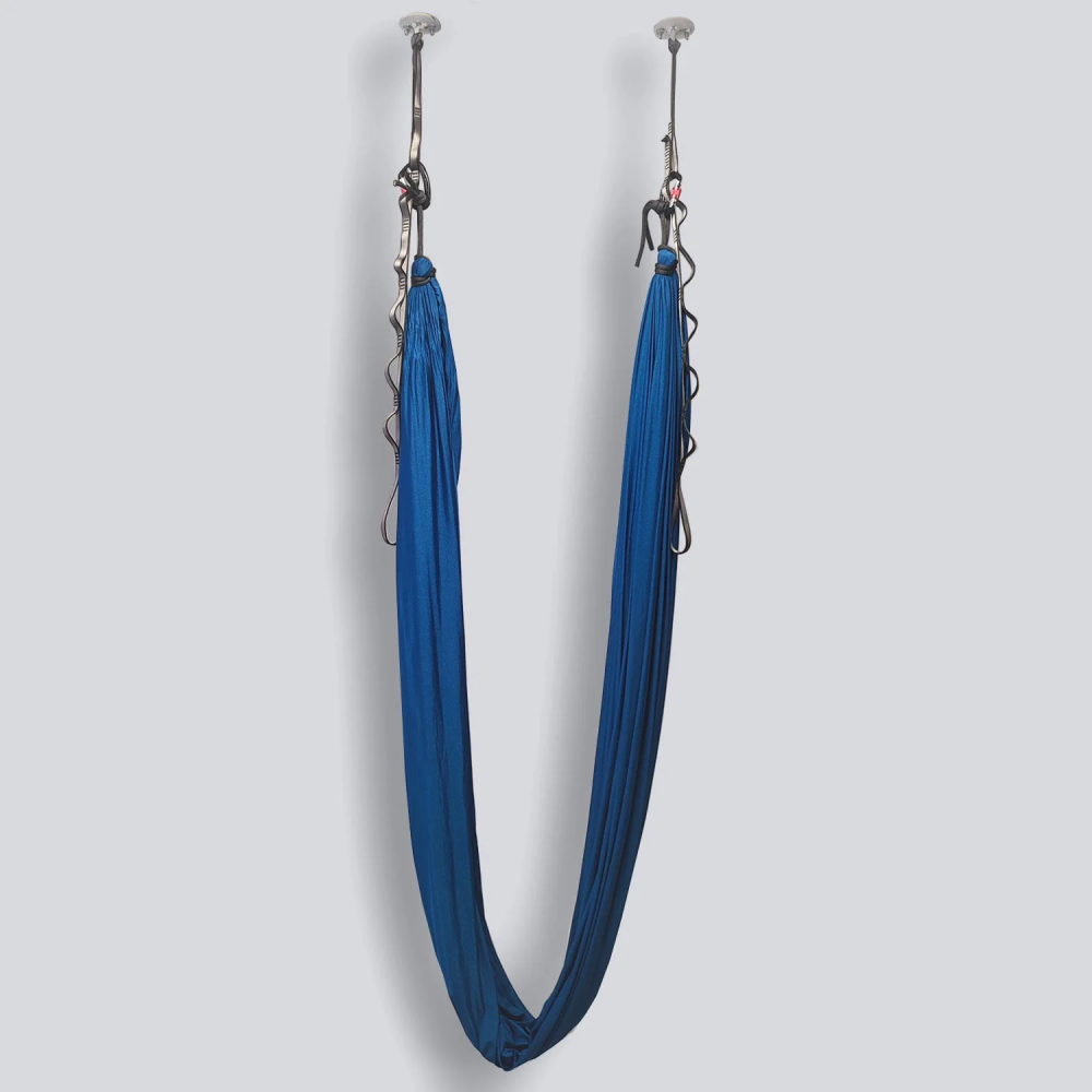 Kit Αιώρας Για Aerial Yoga Με Καραμπίνερ Ασφαλείας Αλουμινίου Salachi, Βάσεις Στήριξης & Ιμάντες (5m)