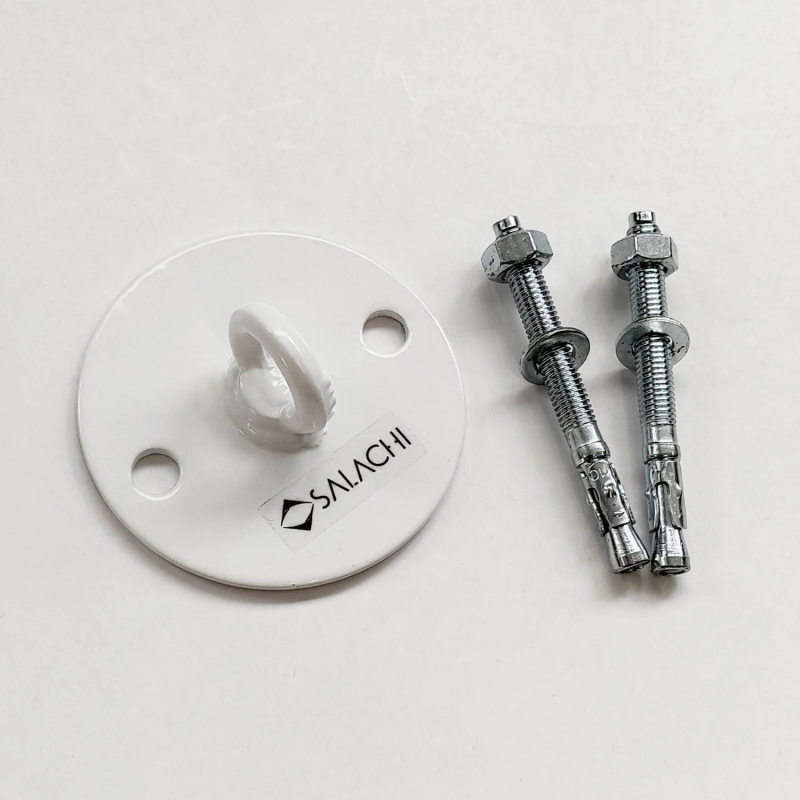 Kit Αιώρας Για Aerial Yoga Με Καραμπίνερ Ασφαλείας Αλουμινίου Salachi, Βάσεις Στήριξης & Σχοινιά ΑΝΘΡΑΚΙ (5m)