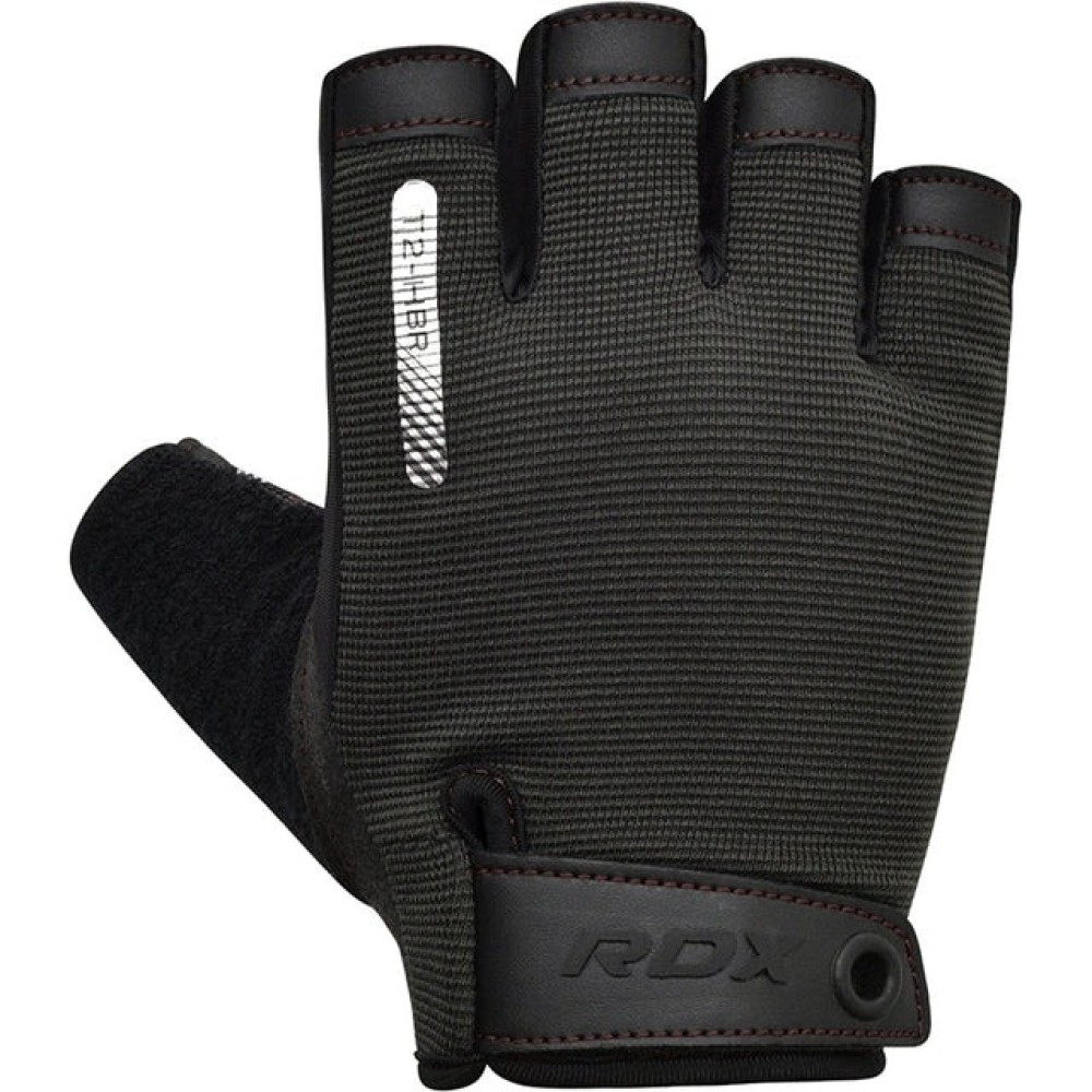 GYM TRAINING GLOVES T2 HALF BROWN-L