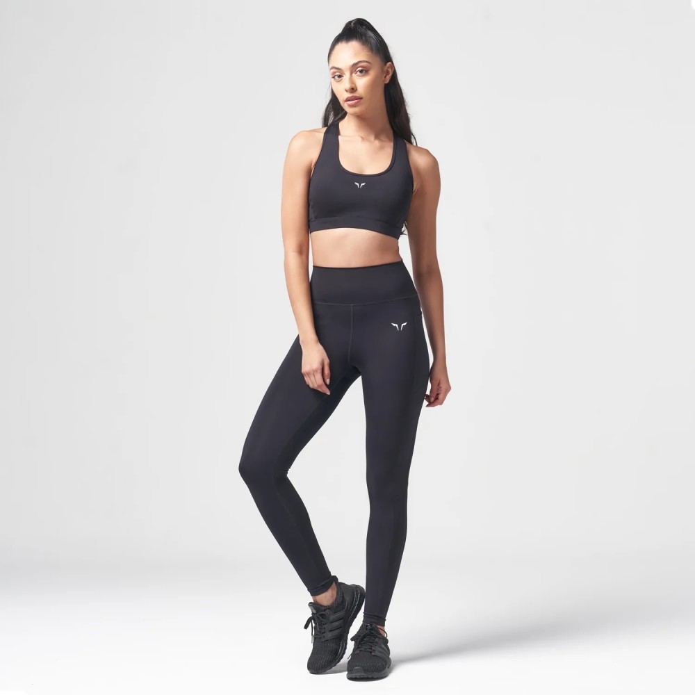 ESSENTIAL MEDIUM IMPACT BRA – BLACK