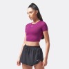 ESSENTIAL CROP TEE – DARK PURPLE