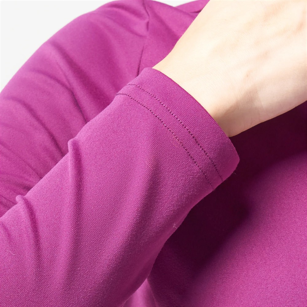 ESSENTIAL LONG SLEEVE CROP TOP – DARK PURPLE