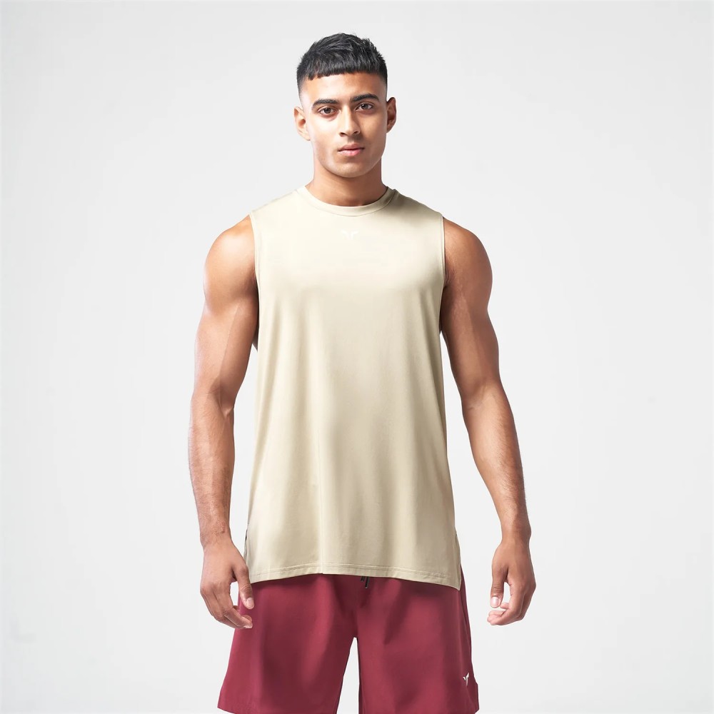 ESSENTIAL GYM TANK- SAND