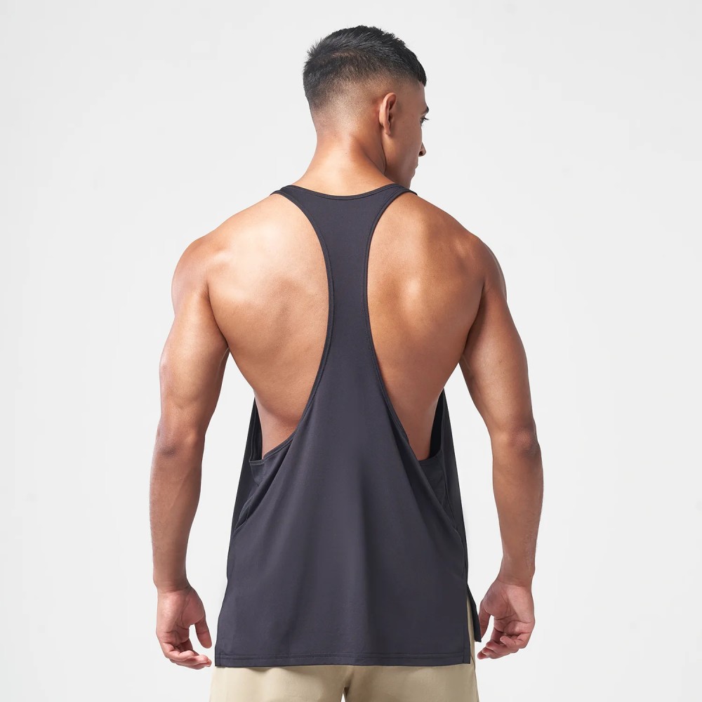 ESSENTIAL GYM STRINGER – BLACK