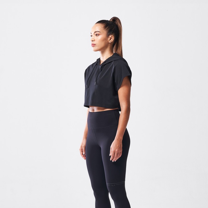 LAB360º VENTED CROP HOODIE – BLACK
