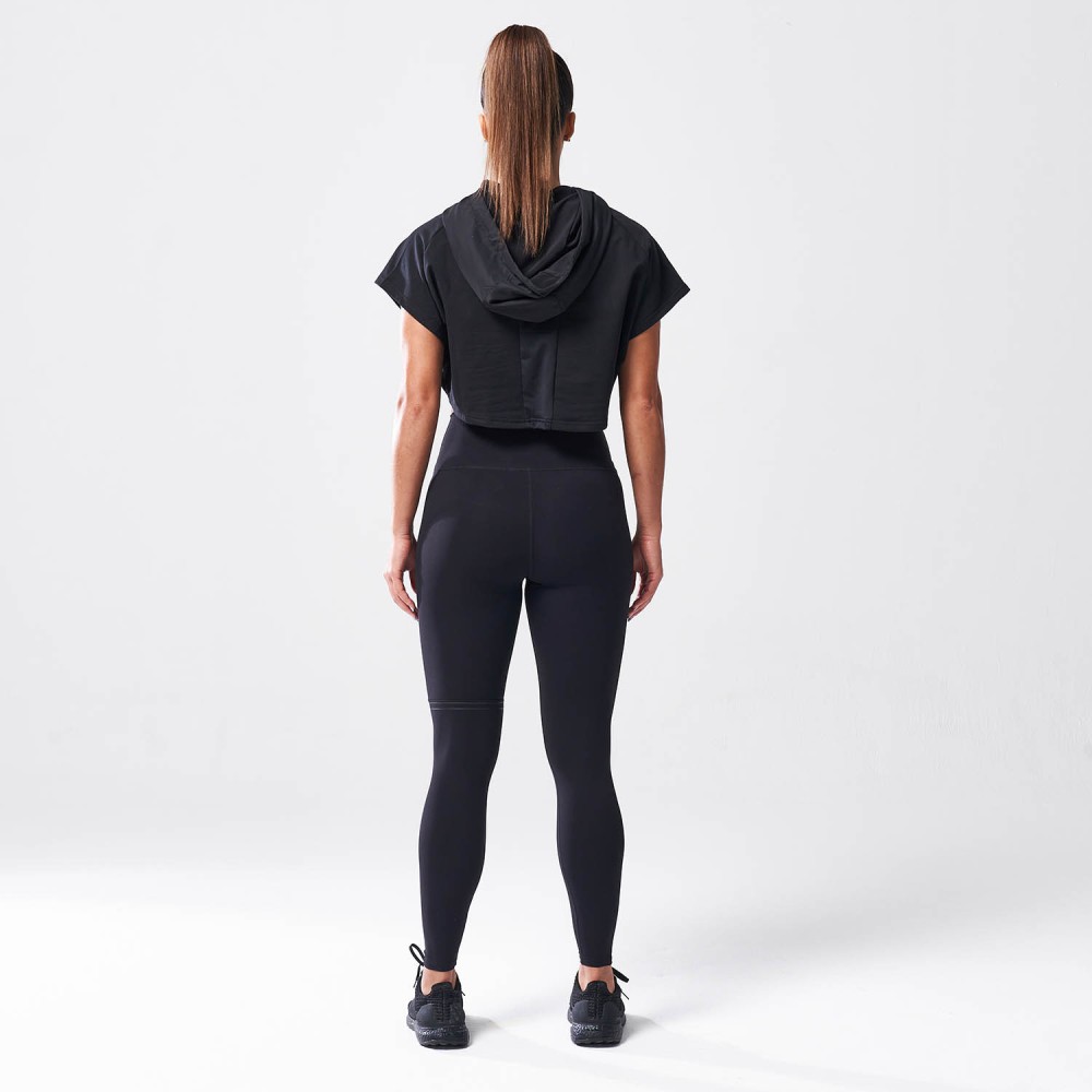 LAB360º VENTED CROP HOODIE – BLACK