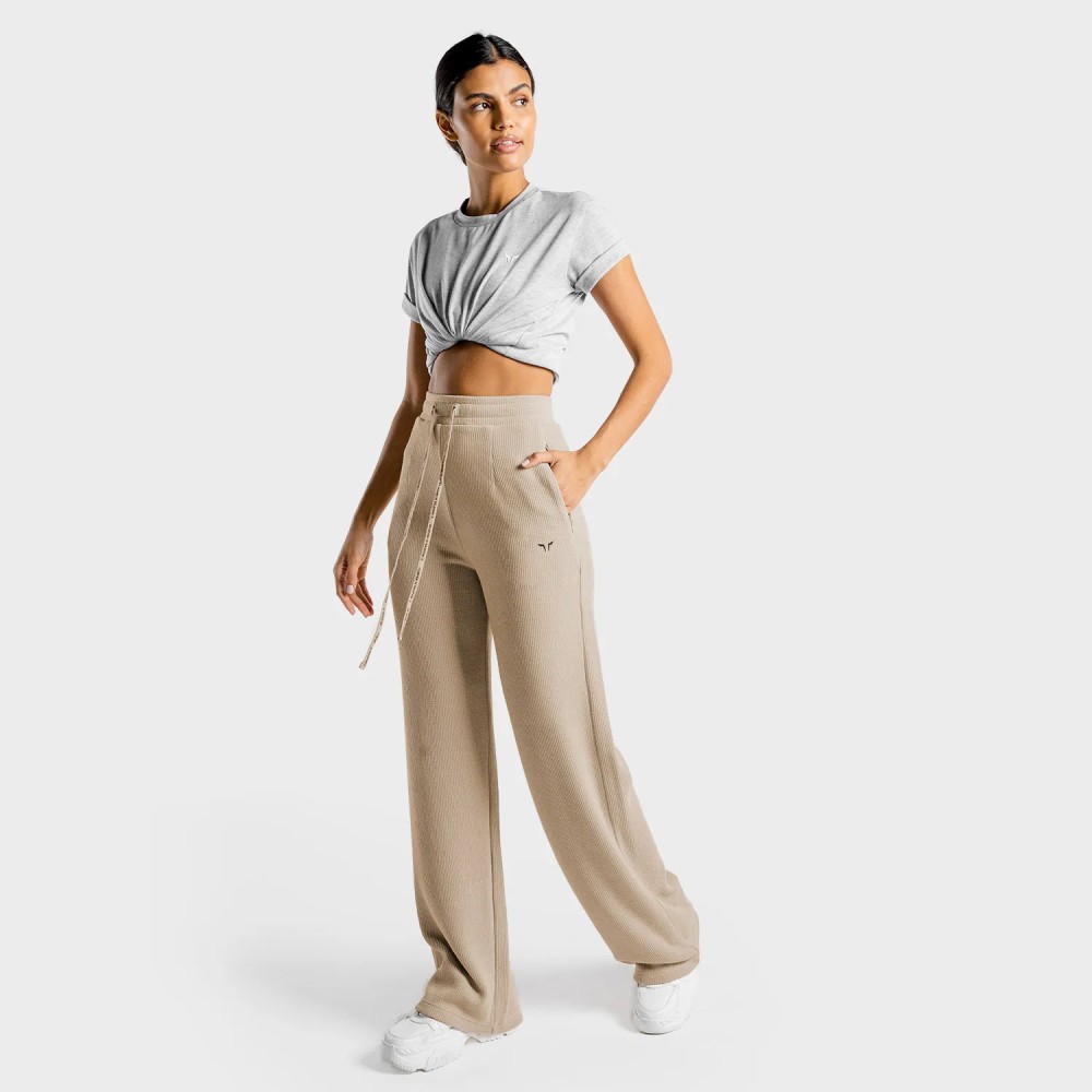 LUXE WIDE LEG PANTS – STONE