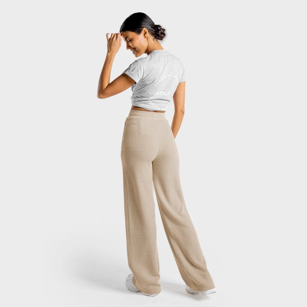 LUXE WIDE LEG PANTS – STONE