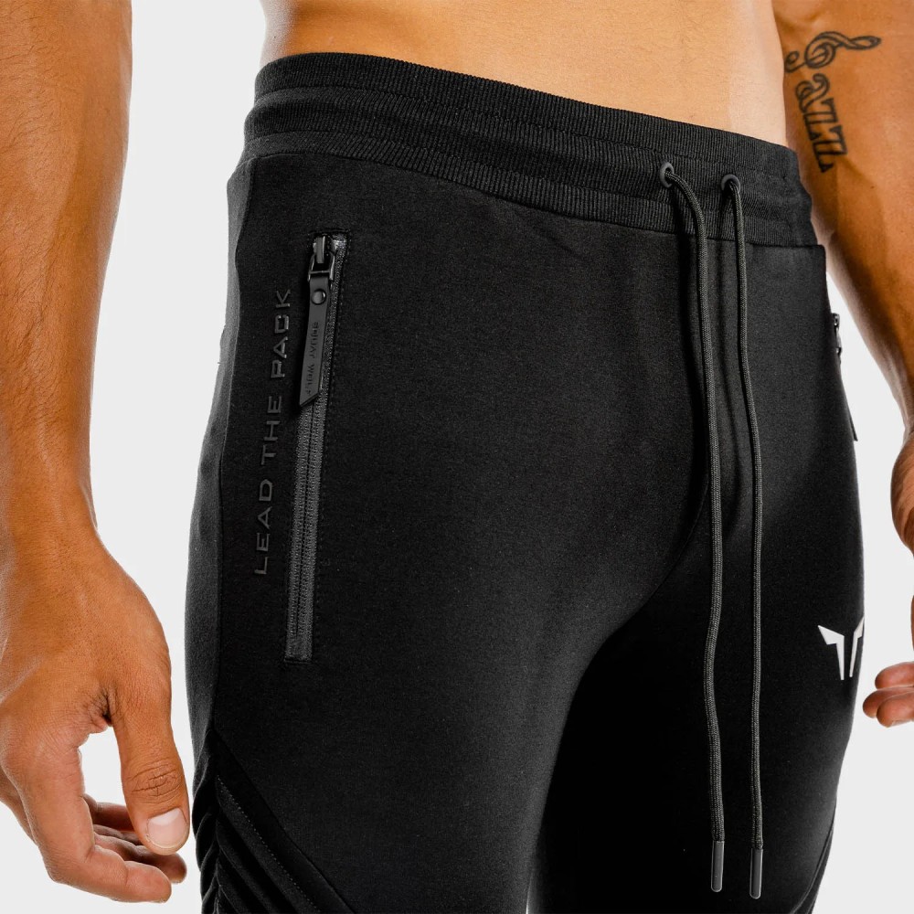 STATEMENT RIBBED JOGGERS – BLACK