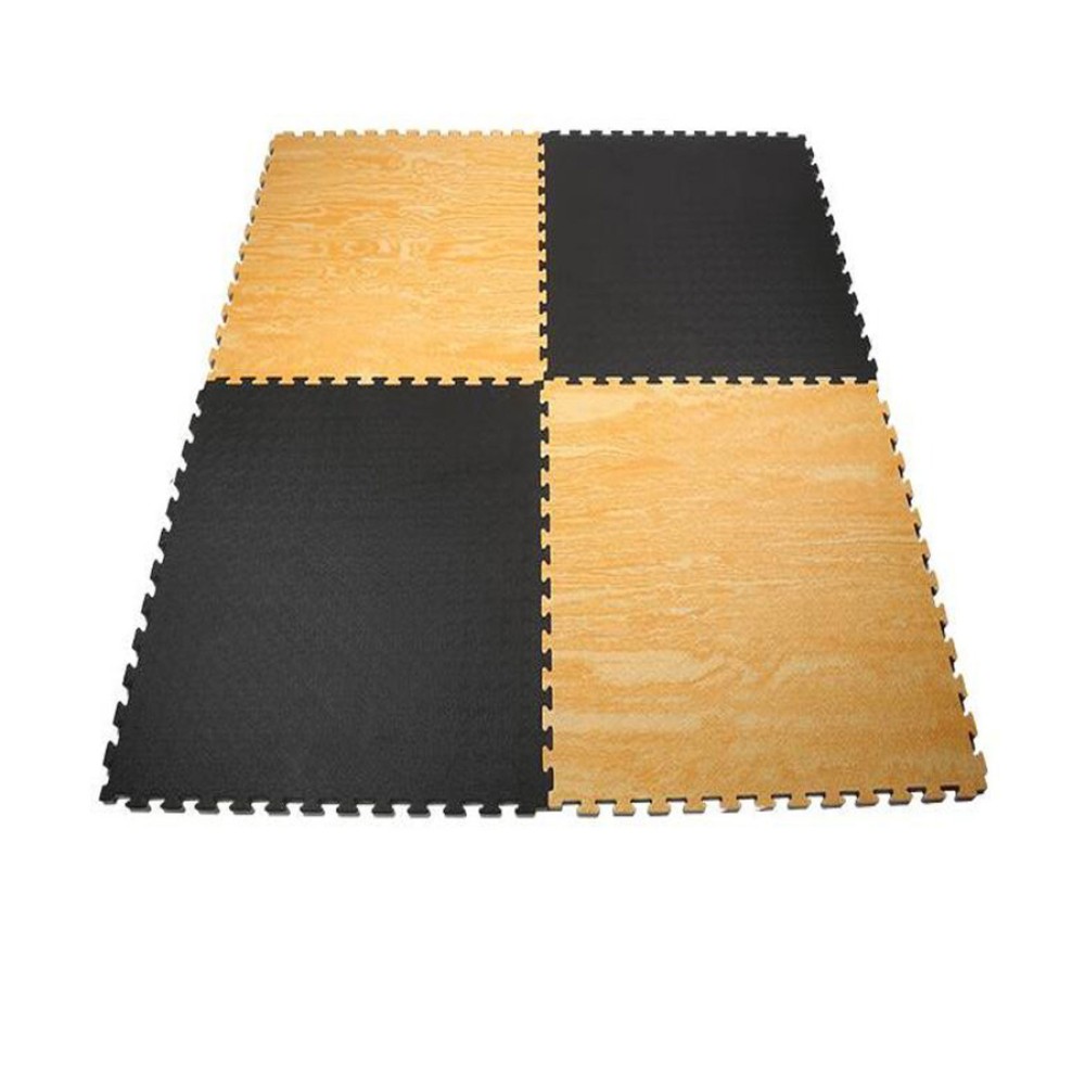 VIKING Επαγγελματικό Δάπεδο Ασφαλείας EVA, πάχους 2.5 εκ. Puzzle (Μαυρ/Ξυλ)