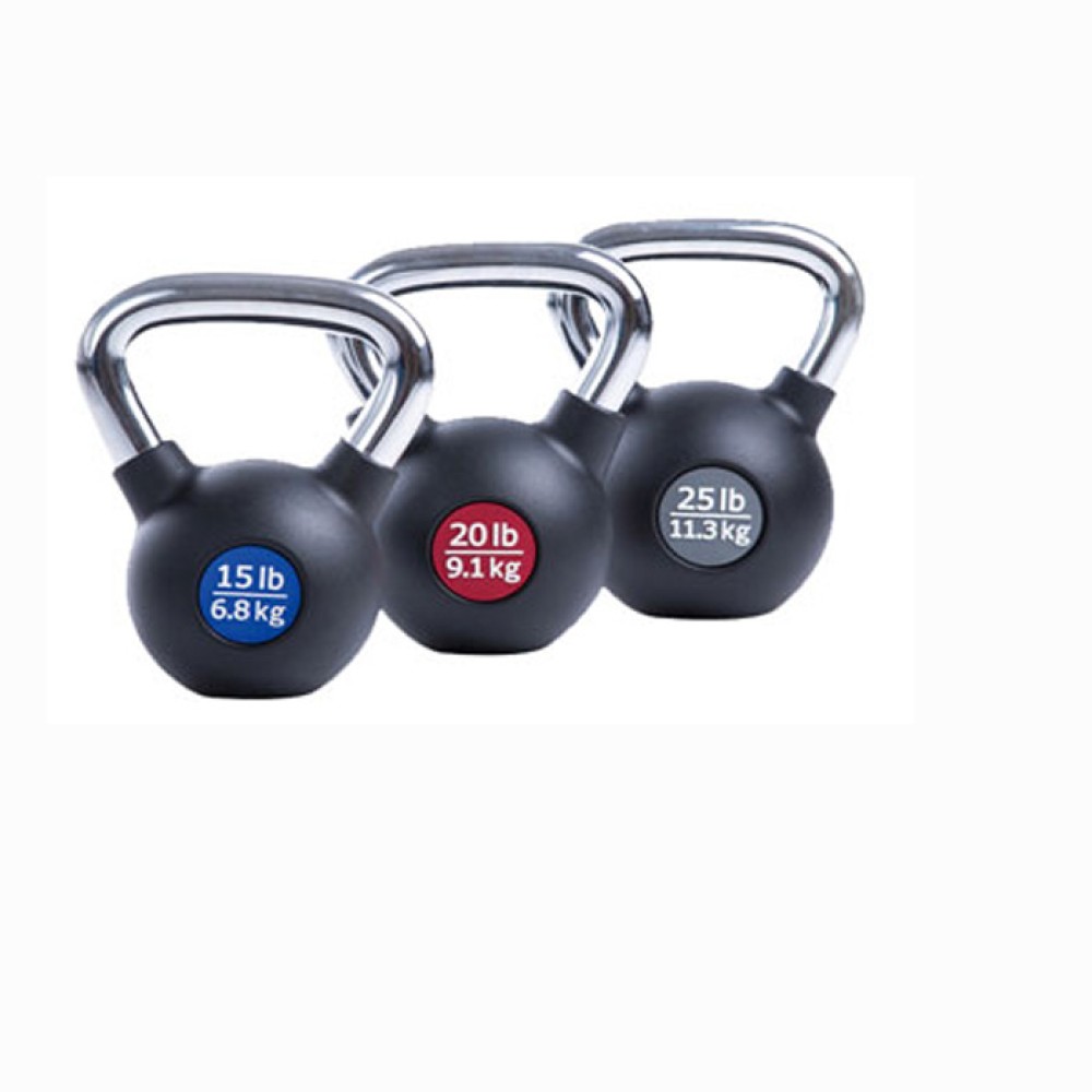 Viking C-628 Rubber Kettlebell Λαβή Χρωμίου - 8.00 kgr